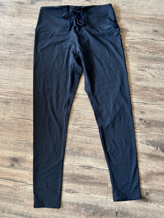 PINK Victoria's Secret Pants - PINK Victoria's Secret |Black High-Rise Lace-up Leggings sz Large